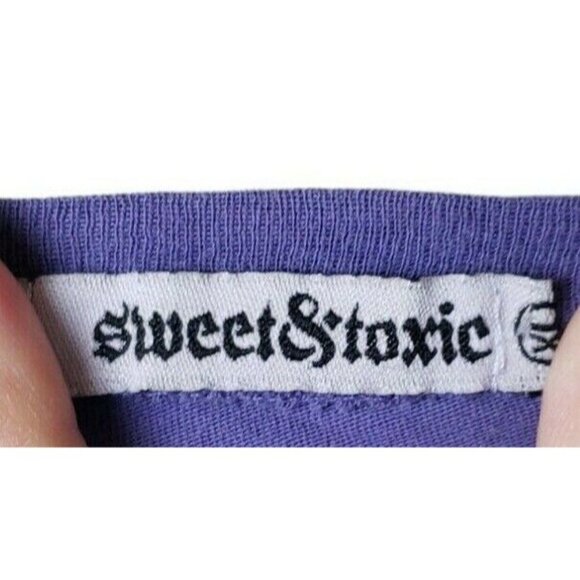 Sweet & Toxic "I Love Creeps" Purple Graphic T-Shirt XL 100% Cotton - Picture 4 of 6